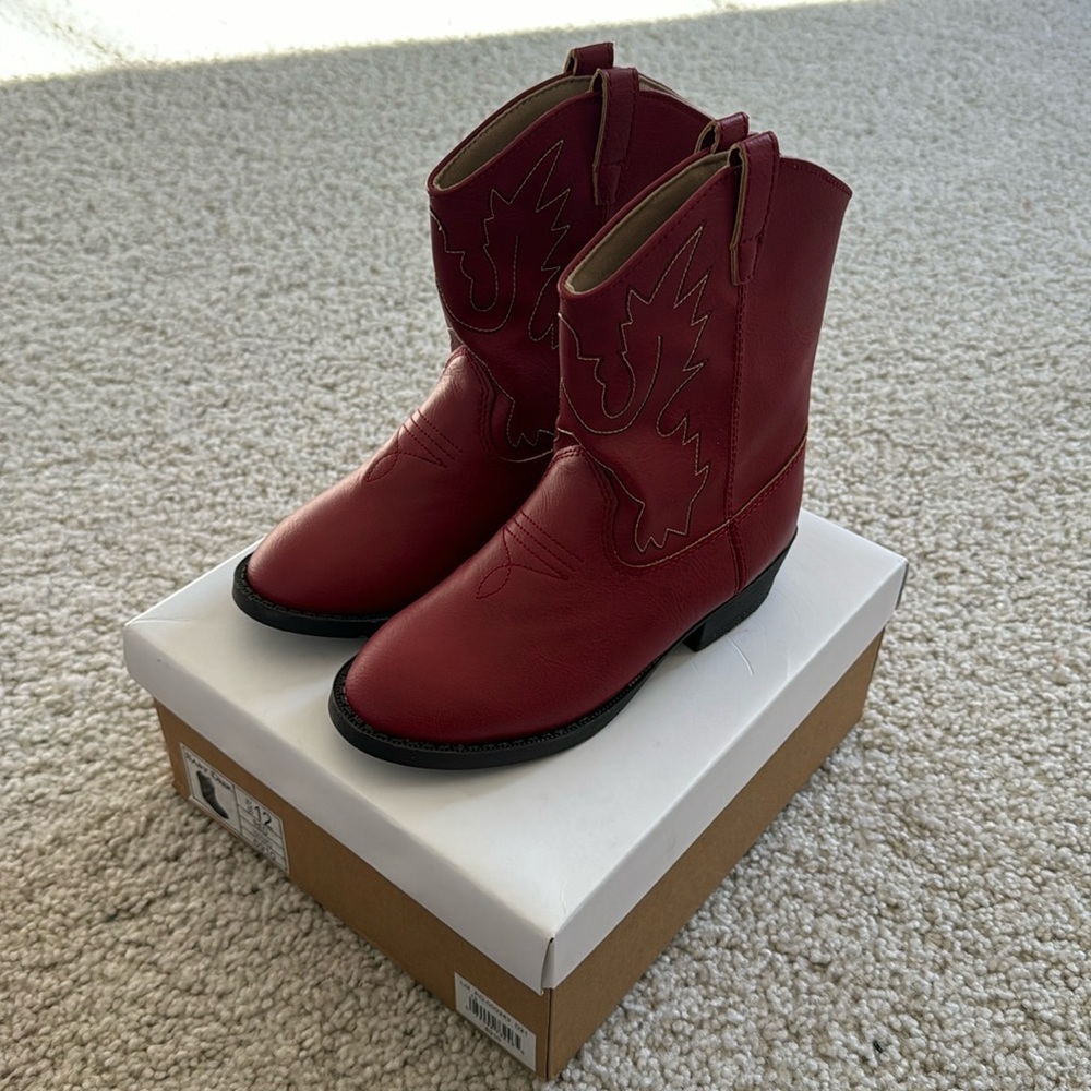 Baby Deer red cowboy boots size 12